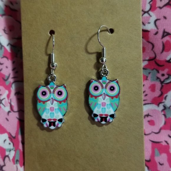 2 for $10 Cute Handmade Colorful Owl Earrings - Picture 1 of 3